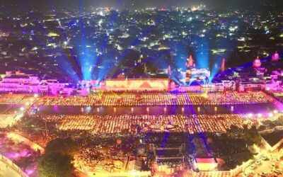Ayodhya night sky reminds of Deepavali; Ram temple dazzles with lights, devotees lamps