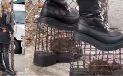 Fun Facts!! Woman wears rat cage heels